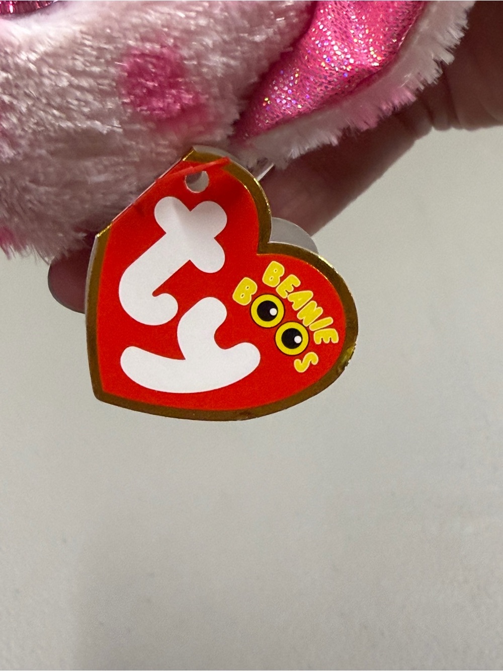 Ty Pink Polka Dot Cat Plush with Red Heart - Picture 5 of 6